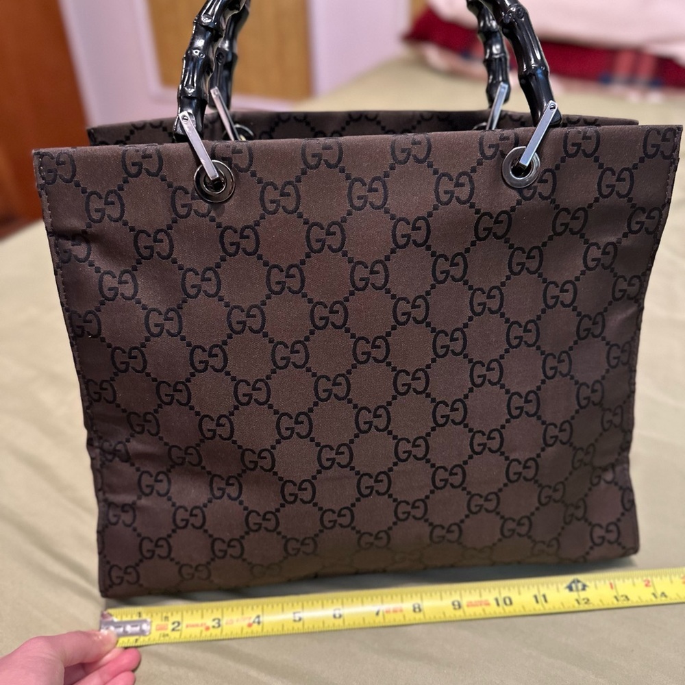 Gucci Black Monogram Tote Bag - Picture 2 of 13